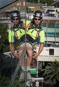 construction photography height access window installation large
