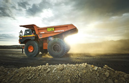 mine photography haul truck on circuit hitachi large