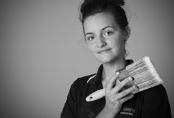 portrait photographer girl with paintbrush large