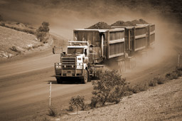 transport photographer truck hauling coal on mine site large